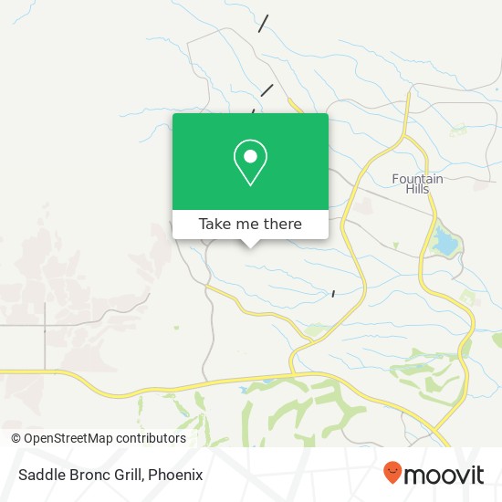 Mapa de Saddle Bronc Grill, 15421 E Sycamore Dr Fountain Hills, AZ 85268