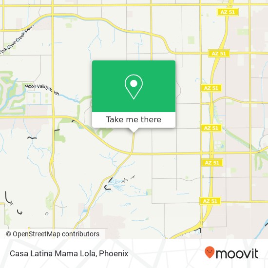 Mapa de Casa Latina Mama Lola, 12810 N Cave Creek Rd Phoenix, AZ 85022