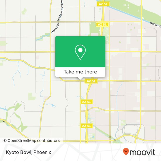 Mapa de Kyoto Bowl, 3202 E Greenway Rd Phoenix, AZ 85032