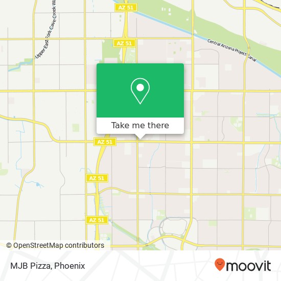 Mapa de MJB Pizza, 4030 E Greenway Rd Phoenix, AZ 85032