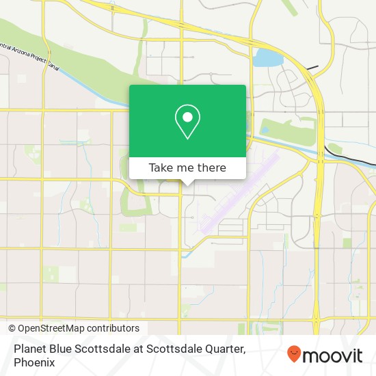 Mapa de Planet Blue Scottsdale at Scottsdale Quarter, The Quad Scottsdale, AZ 85260