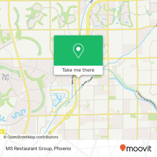 Mapa de MS Restaurant Group, 15814 N 83rd Ave Peoria, AZ 85382