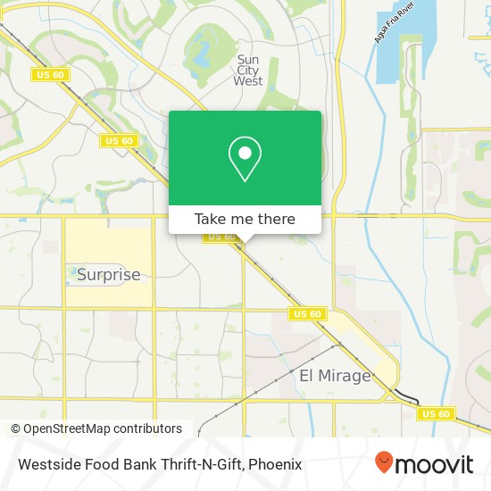 Mapa de Westside Food Bank Thrift-N-Gift, 16551 N Dysart Rd Surprise, AZ 85378