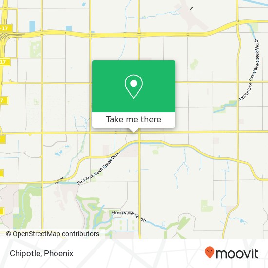 Mapa de Chipotle, 475 E Bell Rd Phoenix, AZ 85022