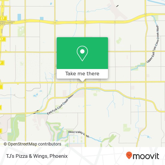 Mapa de TJ's Pizza & Wings, 555 E Bell Rd Phoenix, AZ 85022