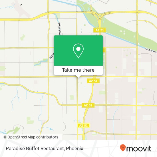 Mapa de Paradise Buffet Restaurant, 3227 E Bell Rd Phoenix, AZ 85032