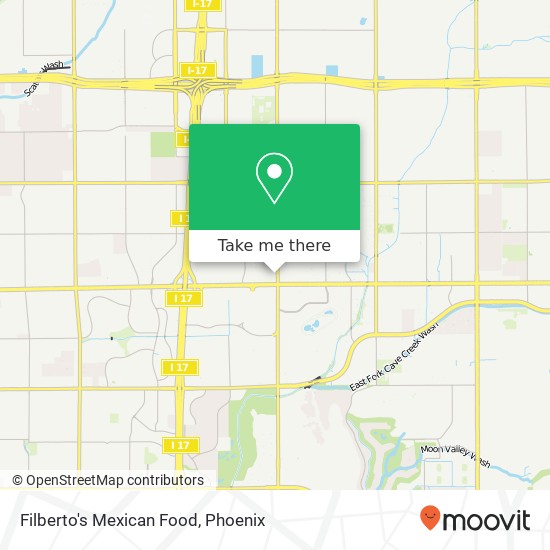 Mapa de Filberto's Mexican Food, 17224 N 19th Ave Phoenix, AZ 85023