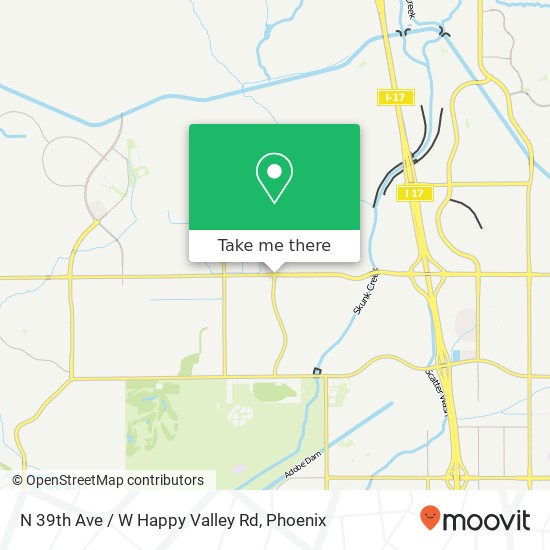 N 39th Ave / W Happy Valley Rd map