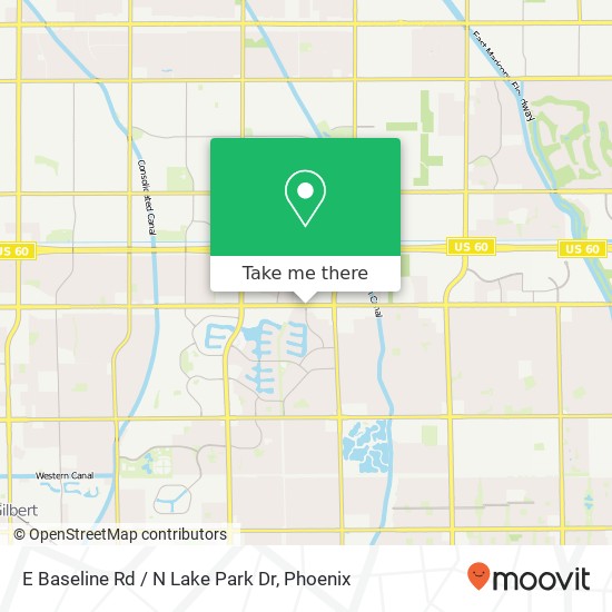 E Baseline Rd / N Lake Park Dr map