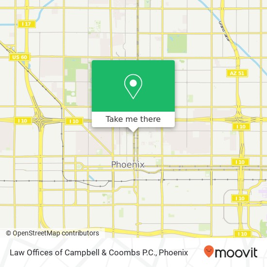 Mapa de Law Offices of Campbell & Coombs P.C.