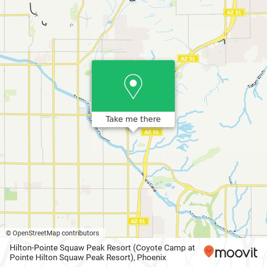 Hilton-Pointe Squaw Peak Resort (Coyote Camp at Pointe Hilton Squaw Peak Resort) map