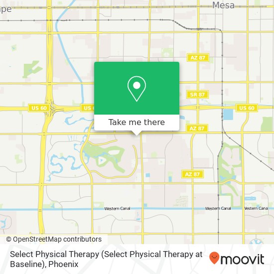 Mapa de Select Physical Therapy (Select Physical Therapy at Baseline)