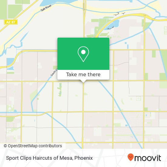 Sport Clips Haircuts of Mesa map