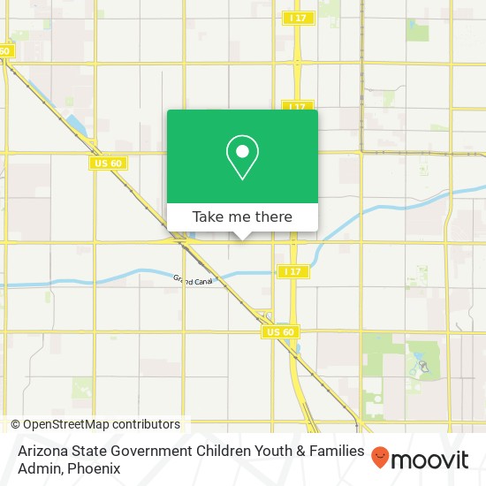 Mapa de Arizona State Government Children Youth & Families Admin