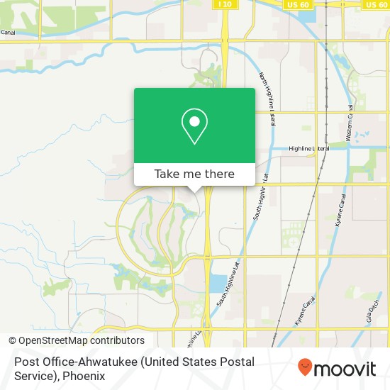 Post Office-Ahwatukee (United States Postal Service) map