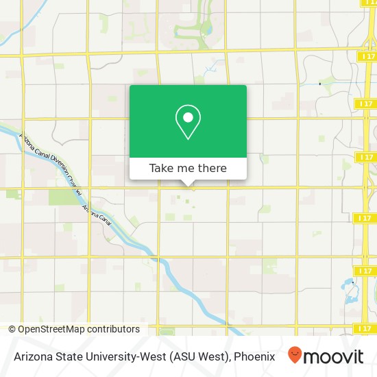 Mapa de Arizona State University-West (ASU West)