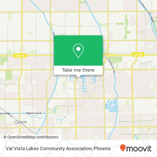 Mapa de Val Vista Lakes Community Association