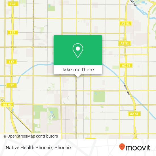 Mapa de Native Health Phoenix