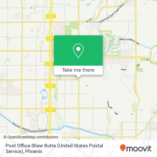 Mapa de Post Office-Shaw Butte (United States Postal Service)