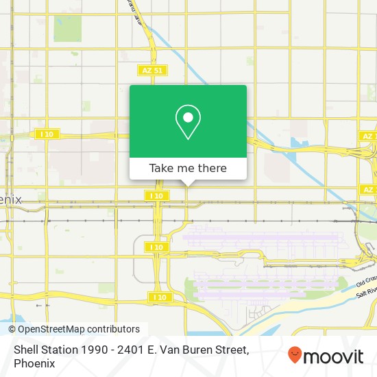 Shell Station 1990 - 2401 E. Van Buren Street map