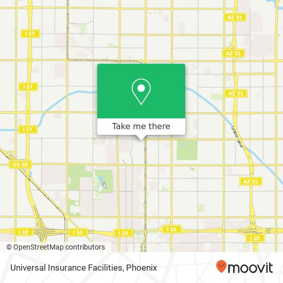 Universal Insurance Facilities map