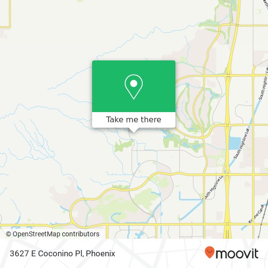 3627 E Coconino Pl map