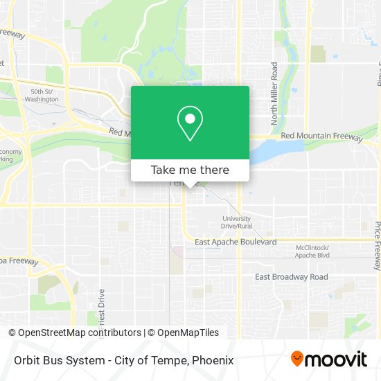 Orbit Bus System - City of Tempe map