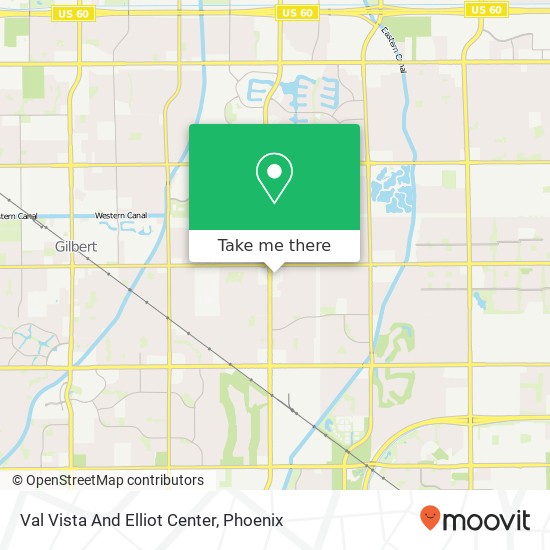 Val Vista And Elliot Center map