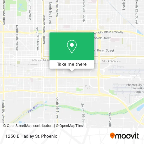 1250 E Hadley St map