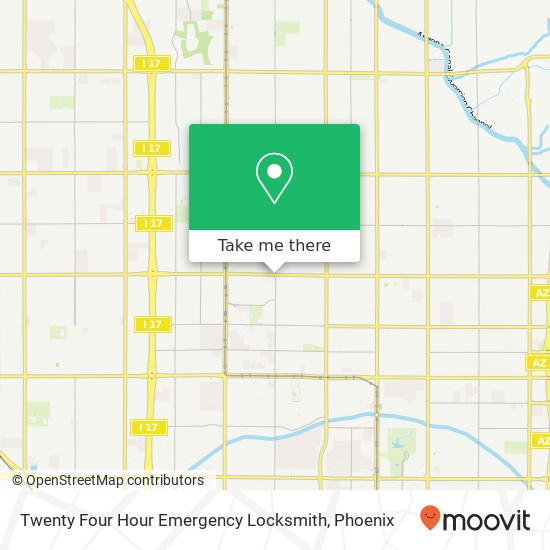Twenty Four Hour Emergency Locksmith map