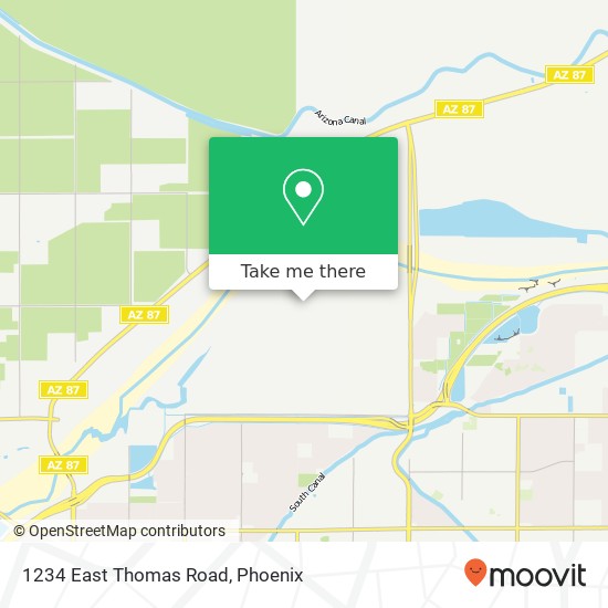 1234 East Thomas Road map