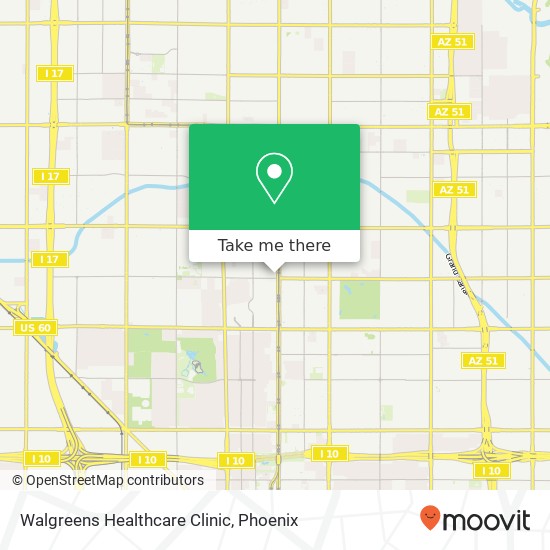 Mapa de Walgreens Healthcare Clinic