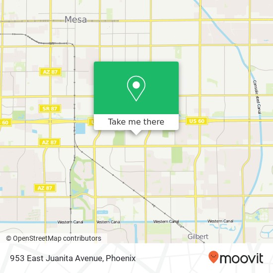 Mapa de 953 East Juanita Avenue