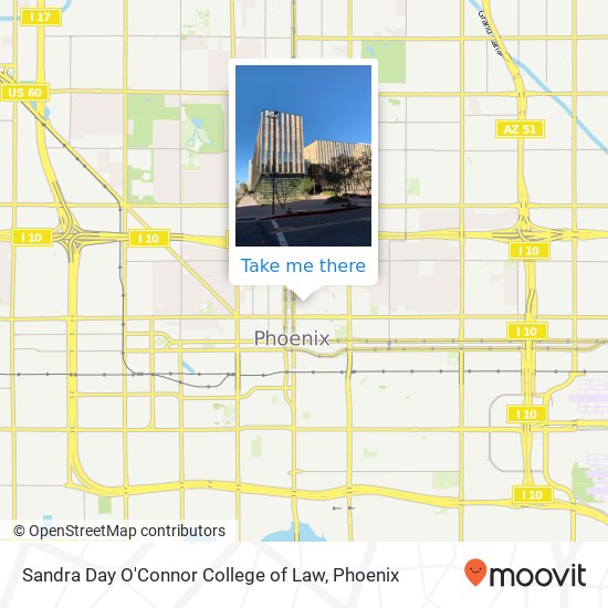 Mapa de Sandra Day O'Connor College of Law