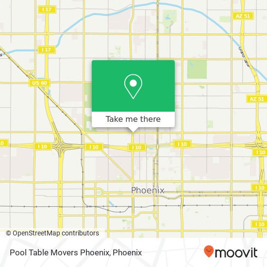 Mapa de Pool Table Movers Phoenix