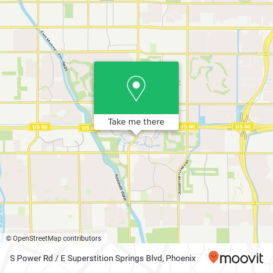 Mapa de S Power Rd / E Superstition Springs Blvd