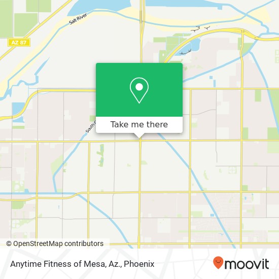 Mapa de Anytime Fitness of Mesa, Az.