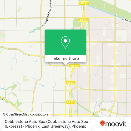 Mapa de Cobblestone Auto Spa (Cobblestone Auto Spa (Express) - Phoenix: East Greenway)