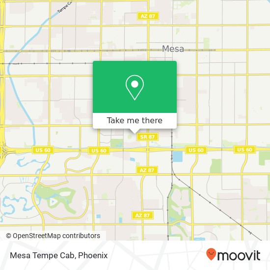 Mesa Tempe Cab map