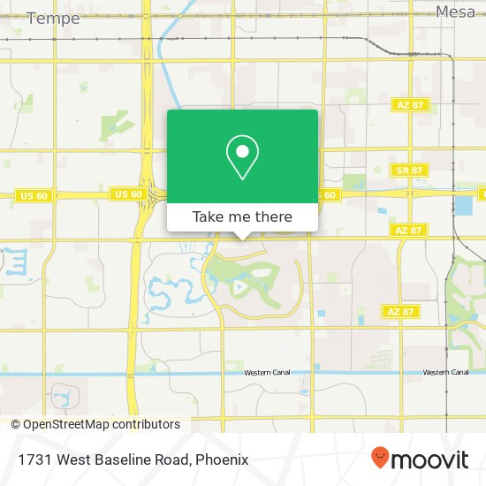 1731 West Baseline Road map