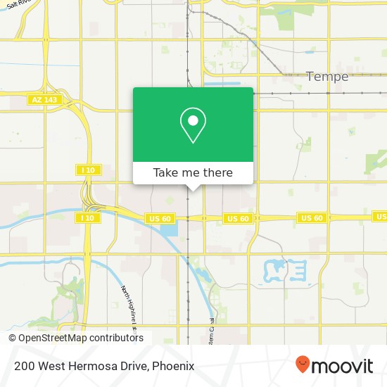 200 West Hermosa Drive map