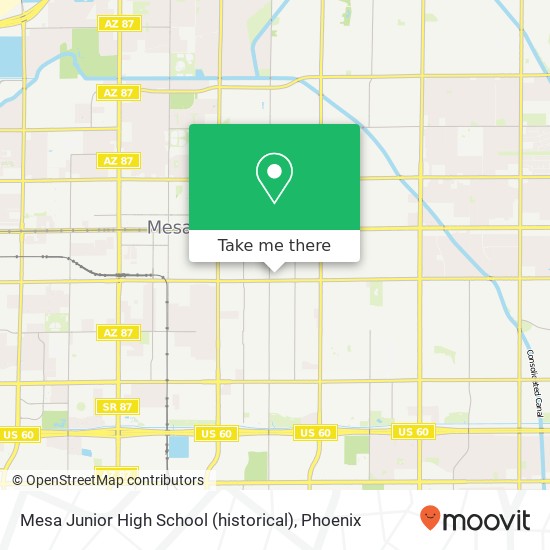 Mesa Junior High School (historical) map