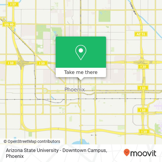 Mapa de Arizona State University - Downtown Campus