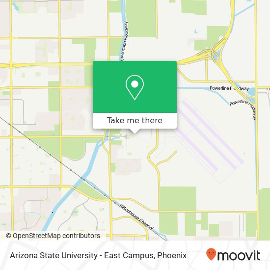 Mapa de Arizona State University - East Campus