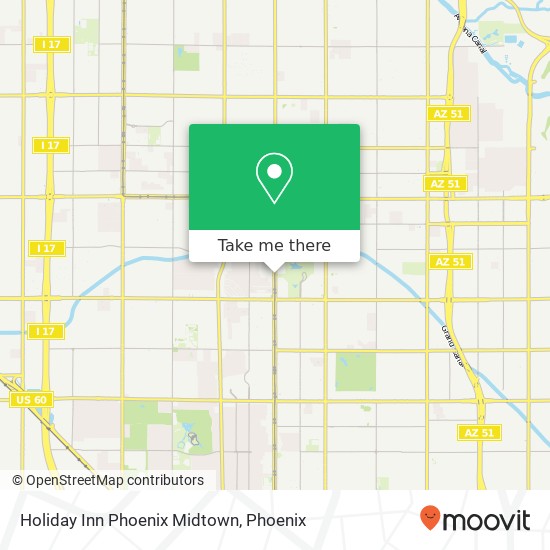 Holiday Inn Phoenix Midtown map