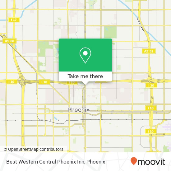 Best Western Central Phoenix Inn map