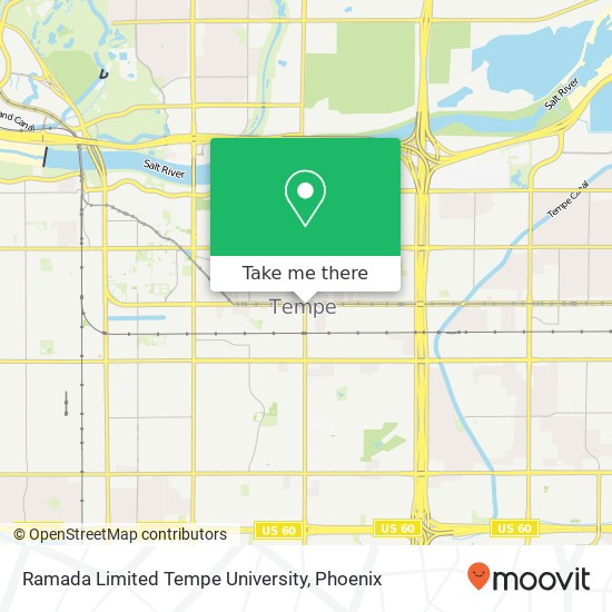 Ramada Limited Tempe University map