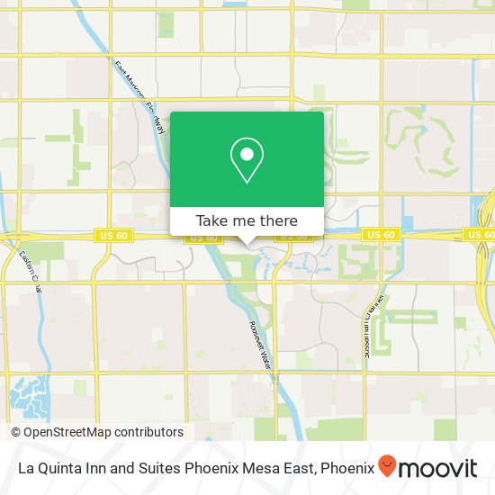Mapa de La Quinta Inn and Suites Phoenix Mesa East