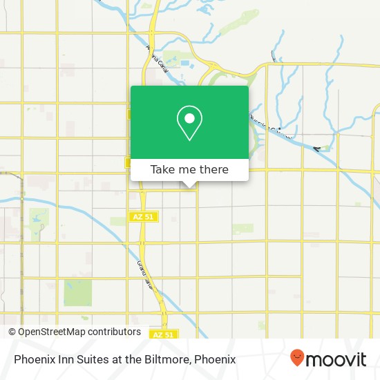 Phoenix Inn Suites at the Biltmore map