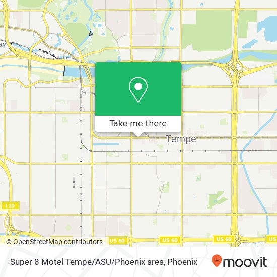 Mapa de Super 8 Motel Tempe / ASU / Phoenix area
